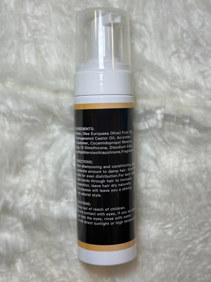 Back label of Lux Hair Essentials Hair Mousse bottle showing ingredients, directions, and cautions.