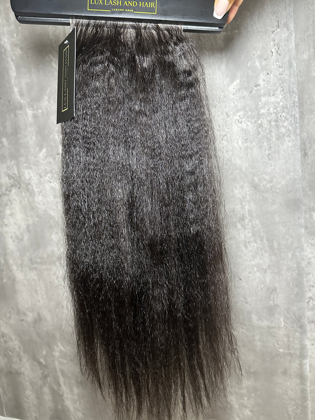 Lux Lash and Hair Raw kinky straight hair closure – 100% Cambodian human hair.