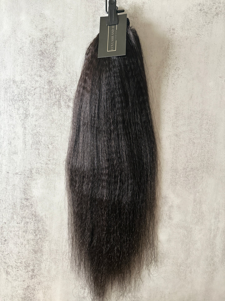 Raw Kinky Straight Clip in Ponytail | Wrap Ponytail