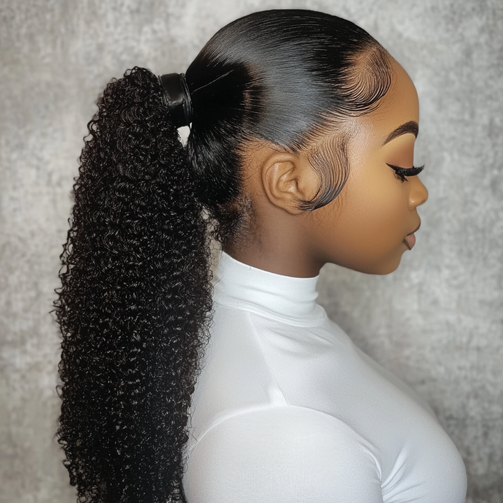Raw Burmese Curly Clip in Ponytail | Wrap Ponytail - LUX LASH AND HAIR